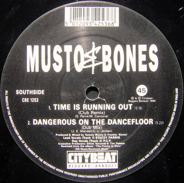 Musto & Bones : Dangerous On The Dancefloor / Time Is Running Out (Club Remixes) (12")