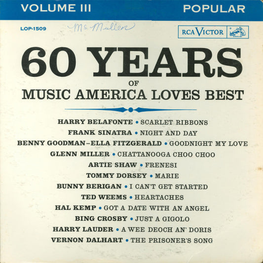 Various : 60 Years Of Music America Loves Best -- Popular -- Volume III (LP, Comp)