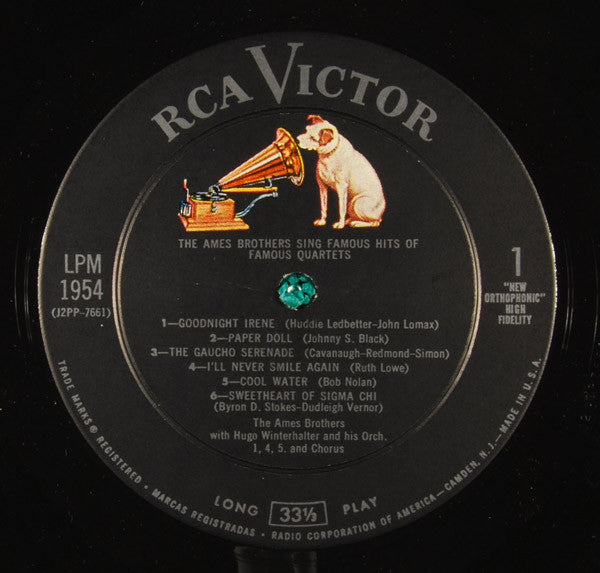 The Ames Brothers With Hugo Winterhalter Orchestra : Sing Famous Hits Of Famous Quartets (LP, Album, Mono)