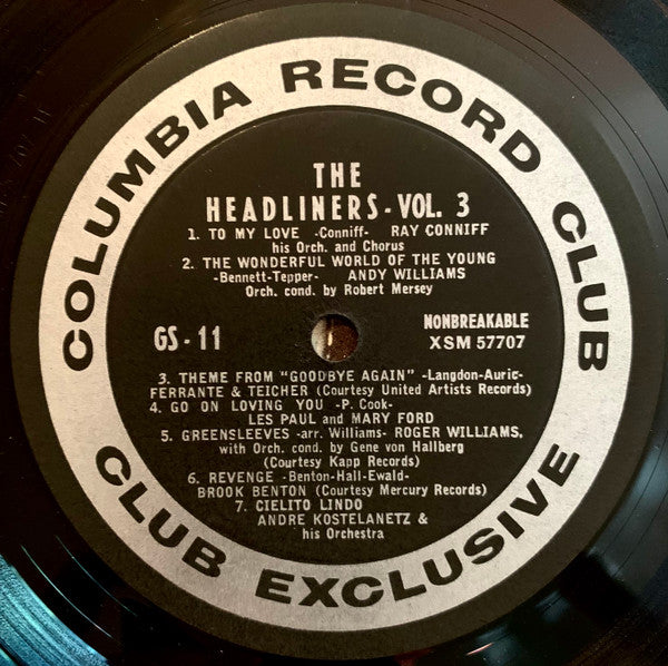 Various : The Headliners, Volume 3 (LP, Comp, Club, Ltd)