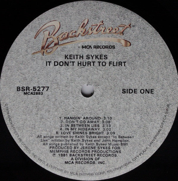 Keith Sykes : It Don't Hurt To Flirt (LP, Album, Glo)