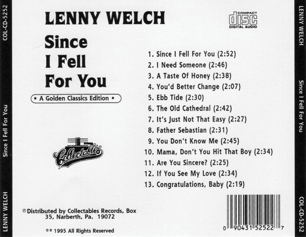 Lenny Welch : Since I Fell For You (CD)