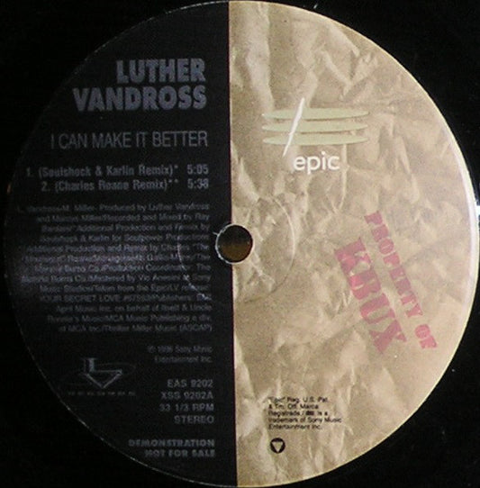 Luther Vandross : I Can Make It Better (12", Promo)
