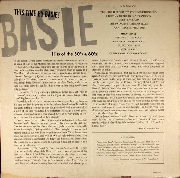 Count Basie : This Time By Basie! Hits Of The 50's & 60's (LP, Album, Mono)