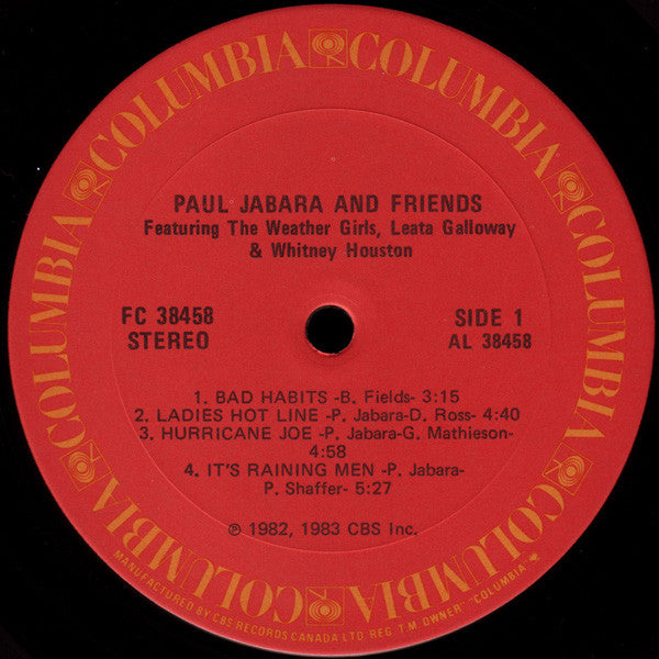 Paul Jabara Featuring The Weather Girls / Leata Galloway / Whitney Houston : Paul Jabara And Friends (LP, Album)