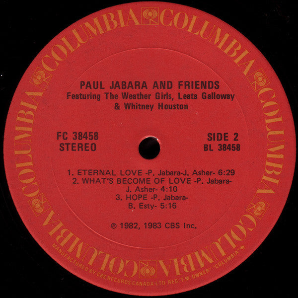Paul Jabara Featuring The Weather Girls / Leata Galloway / Whitney Houston : Paul Jabara And Friends (LP, Album)