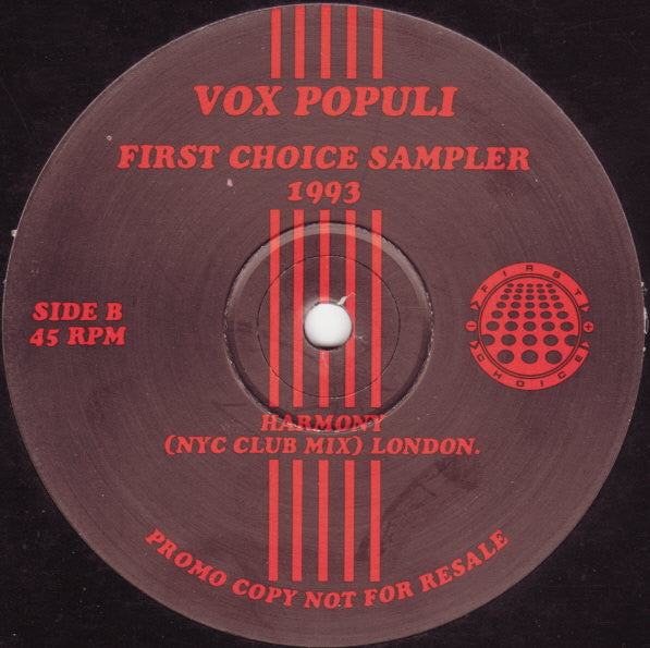 Various : Vox Populi: First Choice Sampler 1993 Volume 1 (2x12", Promo)