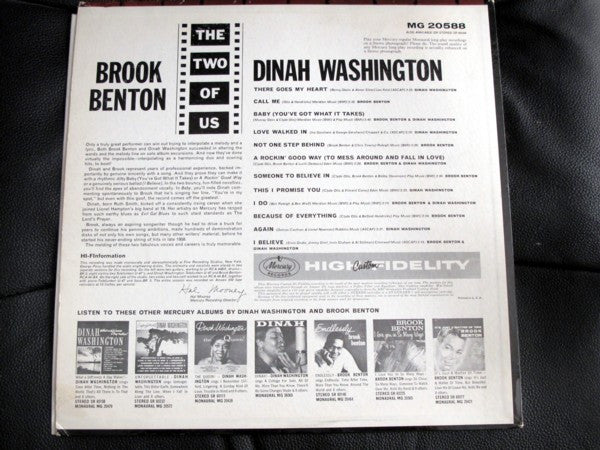 Dinah Washington And Brook Benton : The Two Of Us (LP, Album, Mono)