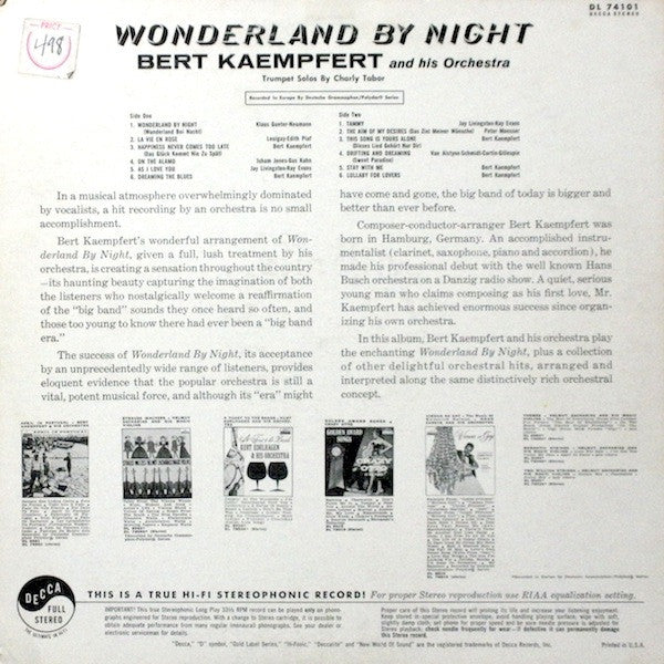 Bert Kaempfert & His Orchestra : Wonderland By Night (LP, Album)