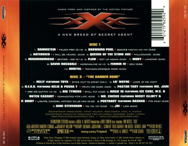 Various : Music From And Inspired By The Motion Picture xXx (A New Breed Of Special Agent) (2xCD, Comp, Ltd)