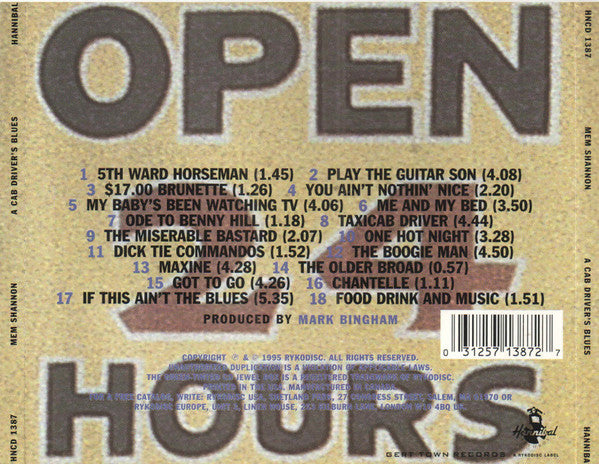 Mem Shannon : A Cab Driver's Blues (CD, Album)