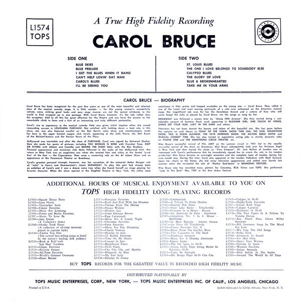 Carol Bruce : Thrill To The Fabulous Carol Bruce (LP, Album, Mono)