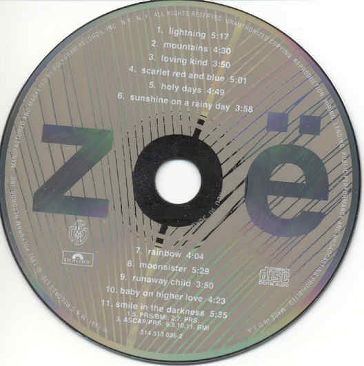 Zoë : Scarlet Red And Blue (CD, Album)