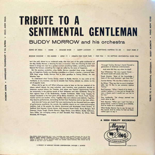 Buddy Morrow : Tribute To A Sentimental Gentleman (LP, Album)