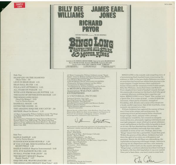 William Goldstein : Music From The Original Motion Picture Soundtrack "Bingo Long Traveling  All Stars & Motor Kings" (LP)