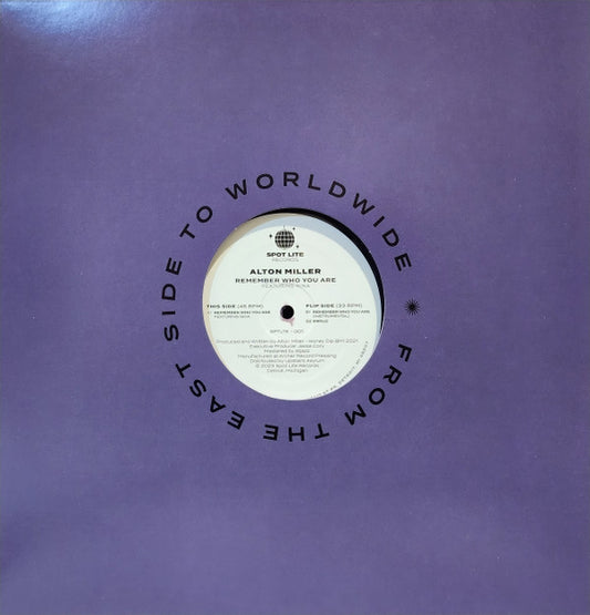 Alton Miller Featuring Nina (186) : Remember Who You Are  (12", Pur)