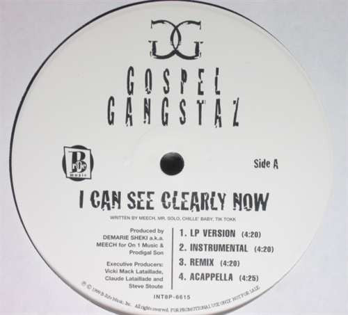 Gospel Gangstaz : I Can See Clearly Now (12", Promo)