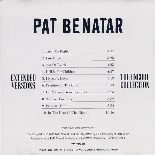 Pat Benatar : Extended Versions: The Encore Collection (CD, Comp)