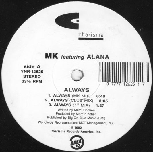 Marc Kinchen Featuring Alana : Always (12")