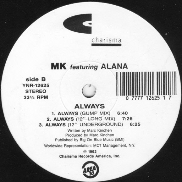 Marc Kinchen Featuring Alana : Always (12")