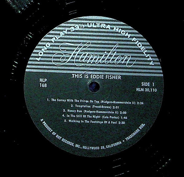 Eddie Fisher : This Is Eddie Fisher (LP, Album, Mono)