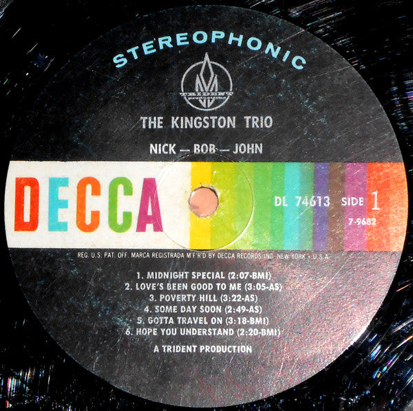 Kingston Trio : Nick - Bob - John (LP, Album, Glo)