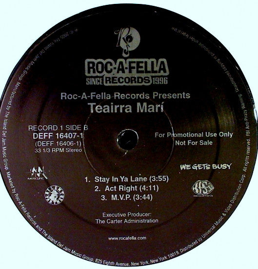 Teairra Mari : Roc-A-Fella Records Presents Teairra Marí (2xLP, Album, Promo)