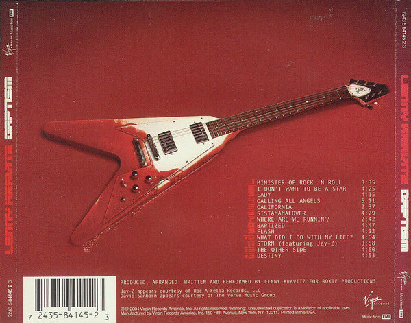 Lenny Kravitz : Baptism (CD, Album, Cin)