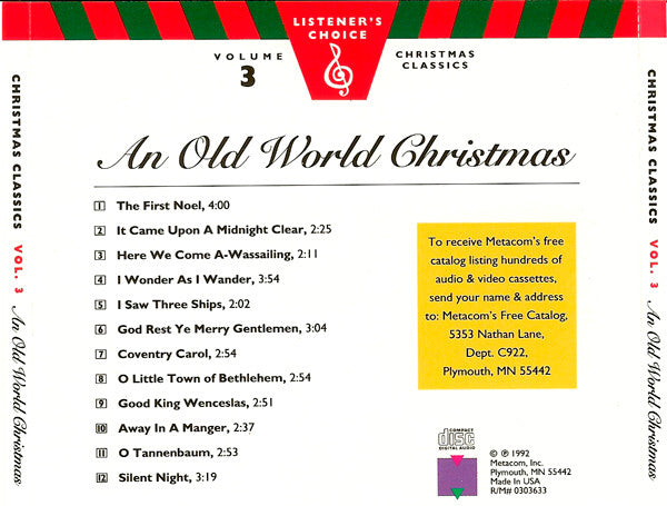 Unknown Artist : Christmas Classics Vol. 3 - An Old World Christmas (CD, Album)