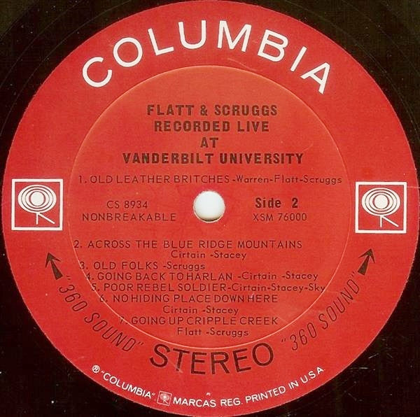 Flatt & Scruggs : Recorded Live At Vanderbilt University (LP, Album, Pit)
