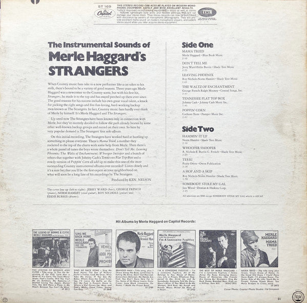 The Strangers (5) : The Instrumental Sounds Of Merle Haggard's Strangers (LP, Album)