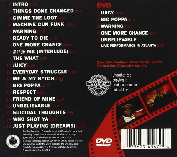 Notorious B.I.G. : Ready To Die The Remaster CD And DVD (CD, Album, RM + DVD-V, RE)