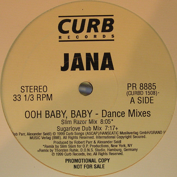 Jana : Ooh Baby, Baby (Dance Mixes) (12", Promo)