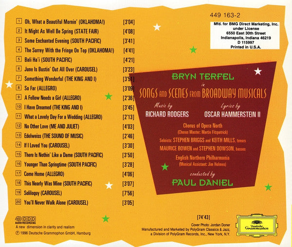 Bryn Terfel, Rodgers & Hammerstein : Something Wonderful - Bryn Terfel Sings Rodgers & Hammerstein (CD, Album, Club)