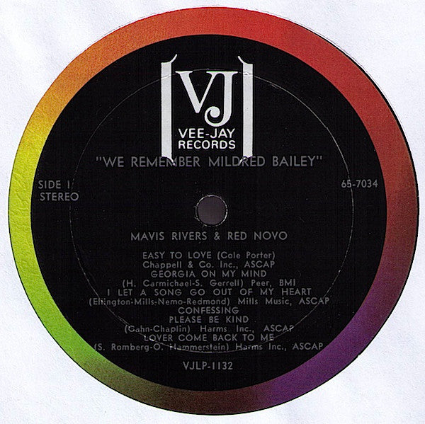 Mavis Rivers & Red Norvo : We Remember Mildred Bailey (LP, Album)