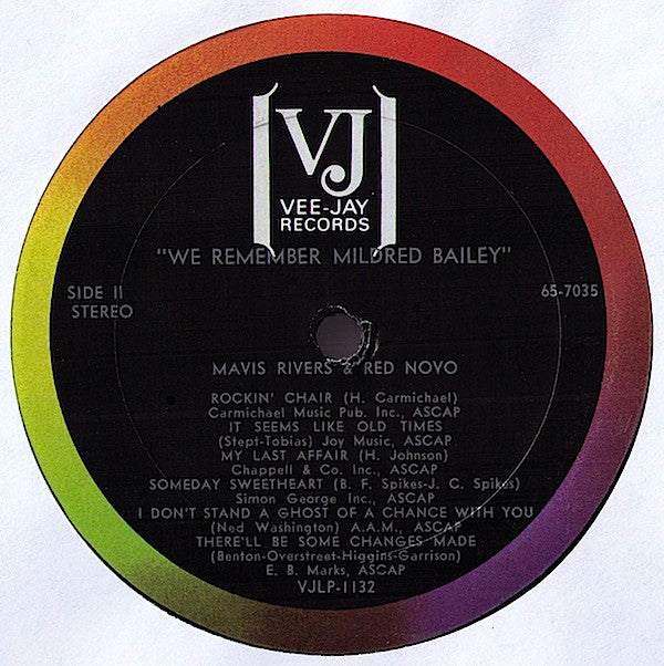 Mavis Rivers & Red Norvo : We Remember Mildred Bailey (LP, Album)