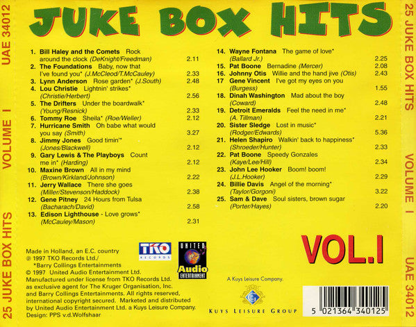 Various : 25 Juke Box Hits - Volume I (CD, Comp)