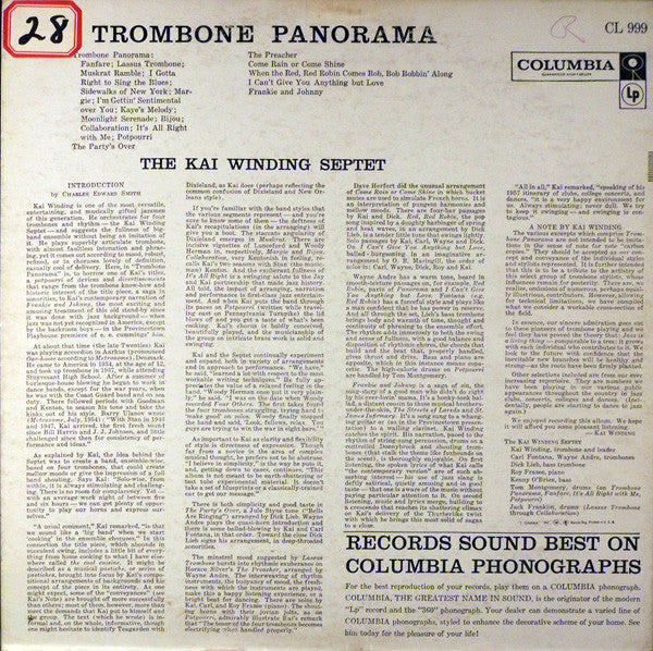 Kai Winding And His Septet : Trombone Panorama (LP, Album)