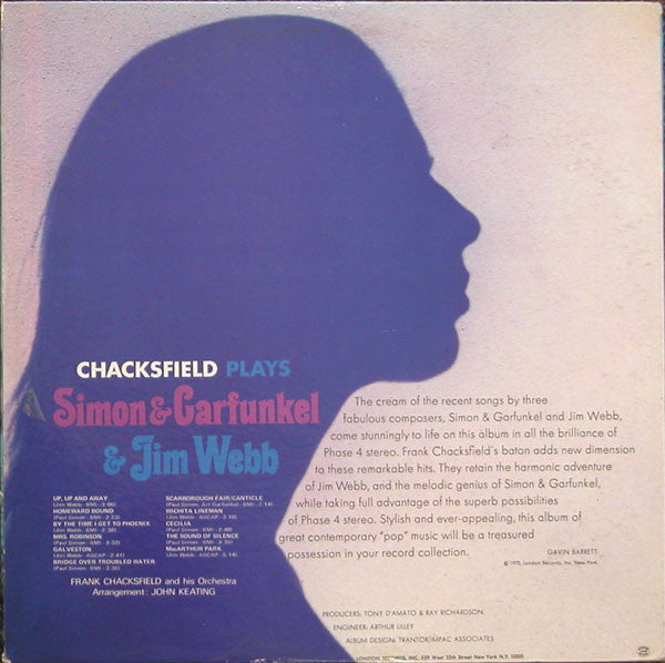 Frank Chacksfield & His Orchestra : Chacksfield Plays Simon & Garfunkel & Jim Webb (LP, Gat)