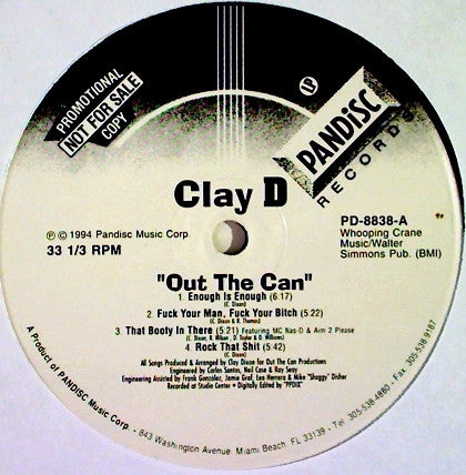 Beat Master Clay D. : Out The Can (2xLP, Album, Promo)