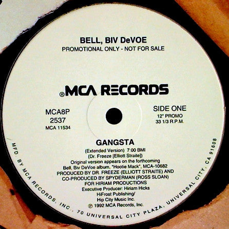 Bell Biv Devoe : Gangsta (12", Promo)