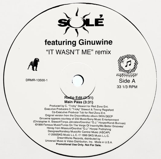 Solé : It Wasn't Me (Remix) (12", Promo)