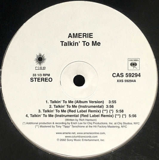 Amerie : Talkin' To Me (12", Single)