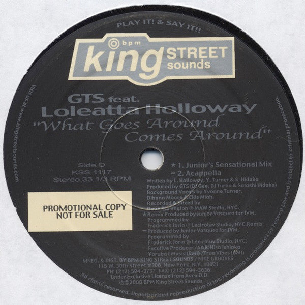 GTS : What Goes Around Comes Around (2x12", Promo)