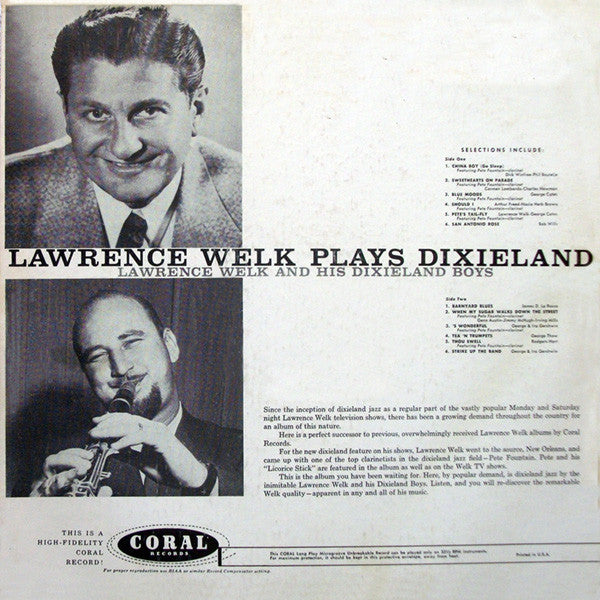 Lawrence Welk And His Orchestra : Lawrence Welk Plays Dixieland (LP, Album, Mono, Glo)