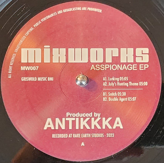Antikkka : Asspionage EP (12")