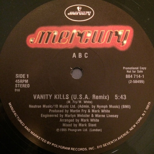 ABC : Vanity Kills (12", Single, Promo)