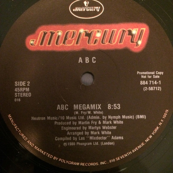 ABC : Vanity Kills (12", Single, Promo)