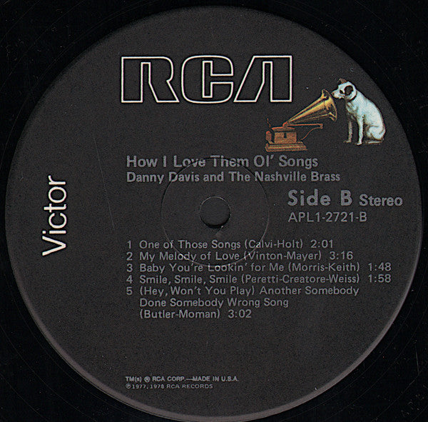 Danny Davis & The Nashville Brass : How I Love Them Ol' Songs (LP, Album)