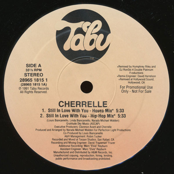 Cherrelle : Still In Love With You (12", Promo)